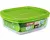PYREX COOK&STORE Szögletes sütőtál műanyag fedővel 1 L 20x17 cm áttetsző-zöld