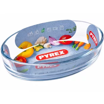 PYREX ESSENTIALS Ovál csuszatál 0,5 L 21×13 cm áttetsző