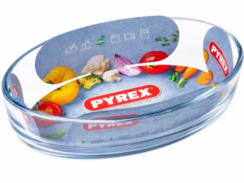 PYREX ESSENTIALS Ovál csuszatál 0,5 L 21×13 cm áttetsző