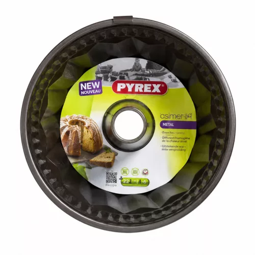 Pyrex ASIMETRIA bevonatos kuglófsütő 9x22 cm 2,4 L fekete
