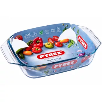   PYREX IRRES Szögletes sütőtál füles 2,2L 31x20x6 cm  áttetsző