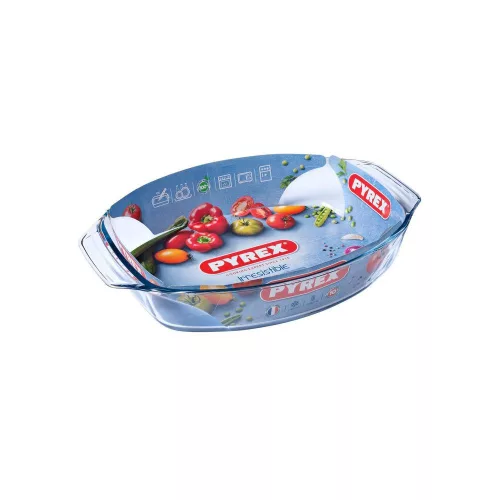 Pyrex IRRES ovál sütőtál füles 40x28x7cm 4,2l