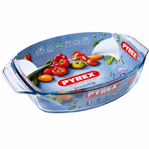 PYREX IRRES Ovális füles sütőtál 4,2 L 40x28x7 cm