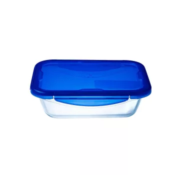   PYREX COOK&GO Szögletes sütőtál műanyag fedővel 1,7 L 24x18x6cm