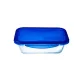 PYREX COOK&GO Szögletes sütőtál műanyag fedővel 1,7 L 24x18x6cm
