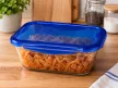 PYREX COOK&GO Szögletes sütőtál műanyag fedővel 1,7 L 24x18x6cm