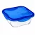 PYREX COOK&GO Szögletes sütőtál műanyag fedővel 0,8 L 16x16x6 cm