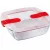 PYREX COOK&HEAT Szögletes sütőtál műanyag tetővel 1,1 L 23x15x6cm