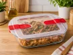 PYREX COOK&HEAT Szögletes sütőtál műanyag tetővel 1,1 L 23x15x6cm