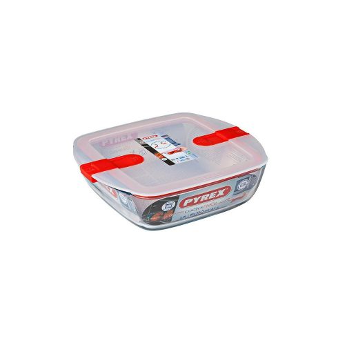 Pyrex COOK&HEAT szögletes sütőtál+műa. tető 25x22x7 cm 2,2l