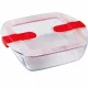 PYREX COOK&HEAT Szögletes sütőtál műanyag tetővel 2,2 L 25x22x7 cm