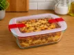 PYREX COOK&HEAT Téglatest sütőtál műanyag tetővel 2,5 L  28x20x8 cm áttetsző