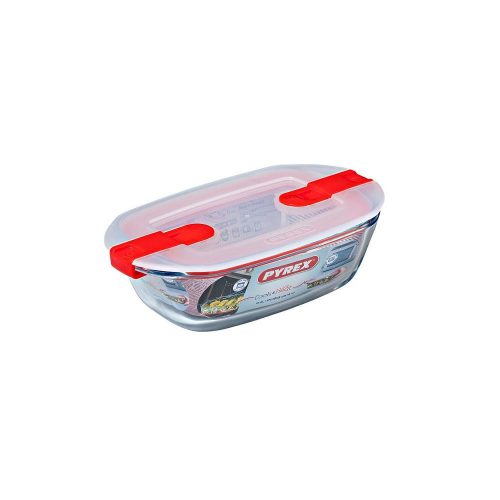 Pyrex COOK&HEAT téglatest sütőtál+műa.tető 17x10x5 cm 0,4l