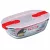 PYREX COOK&HEAT Szögletes sütőtál műanyag tetővel 0,4 L 17x10x5 cm