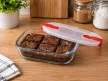 PYREX COOK&HEAT Szögletes sütőtál műanyag tetővel 0,4 L 17x10x5 cm