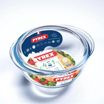 PYREX kerek sütőtál fedővel 4in1 csomag, 3l (2,3l+0,7l)