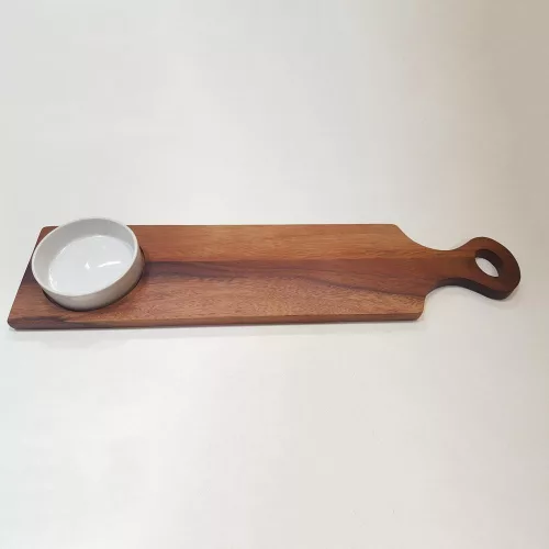 PARAWOOD Fa kínáló+porc. tálka 55x13x1,5 cm