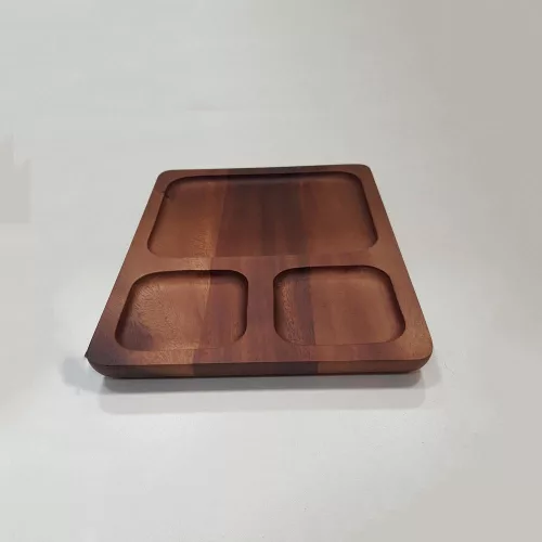 PARAWOOD Fa kínáló szögl. 20x26x2 cm osztott