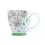 Porcelán bögre 45 cl talpas ZÖLD VIRÁGOS