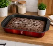 BERLINGER HAUS BURGUNDY Bevonatos tepsi 35x25x6cm bordó-fekete