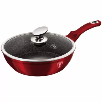   BERLINGER HAUS BURGUNDY Bevonatos mély serpenyő fedővel 24 cm INDUKCIÓS