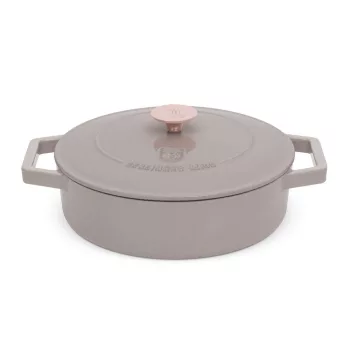   TAUPE öntöttvas sütőtál+fedő 26x7,5cm 2,75L matt fekete belső bevonat