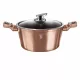Berlinger Haus ROSE GOLD bevonatos LÁBOS üveg fedővel  24 cm 4,1l / BH-1515N /