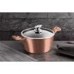 Berlinger Haus ROSE GOLD bevonatos LÁBOS üveg fedővel  24 cm 4,1l / BH-1515N /