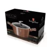 Berlinger Haus ROSE GOLD bevonatos LÁBOS üveg fedővel  24 cm 4,1l / BH-1515N /