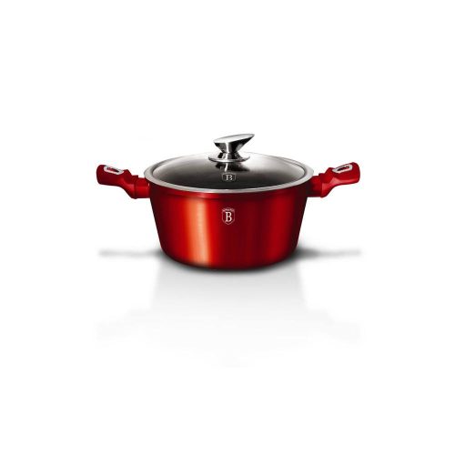 Berlinger Haus BURGUNDY bevonatos LÁBOS üvegfedővel 20cm 2,2l / BH-1256N /