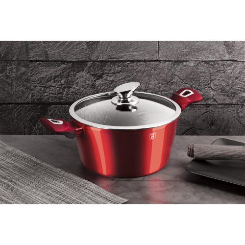 Berlinger Haus BURGUNDY bevonatos LÁBOS üvegfedővel 30cm 8,0l / BH-6192 /