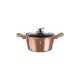 Berlinger Haus ROSE GOLD bevonatos LÁBOS üveg fedővel  28 cm 6,1l / BH-1516N /
