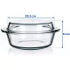 SIMAX STAR LINEA Hőálló sütőtál kerek tál tetővel 2,1 L 9,3x20,5 cm áttetsző