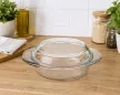 SIMAX STAR LINEA Hőálló sütőtál kerek tál 1 L tetővel 20,3x16x7,1 cm áttetsző