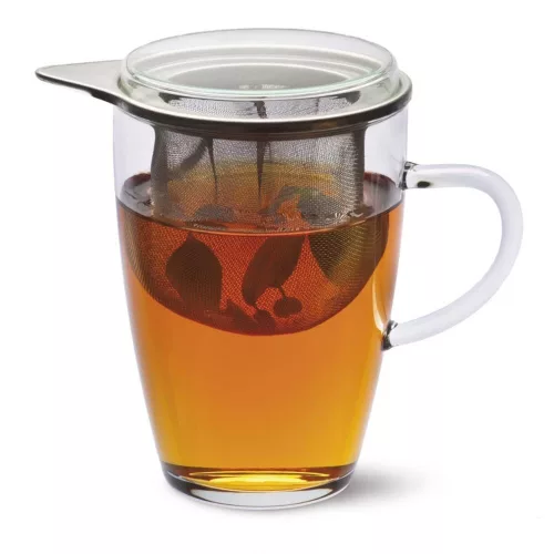 Simax hőálló bögre+fémszűrő+tető 0,35 liter
