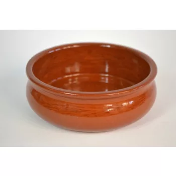   SÜTŐTÁL HASAS KEREK KERÁMIA BARNA MÁZAS ÁTM.:18CM M:6,7 CM