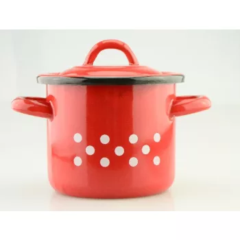 FAZÉK PIROS ZOMÁNC PÖTTYÖS 1L