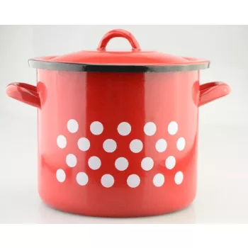 FAZÉK PIROS ZOMÁNC PÖTTYÖS 8L