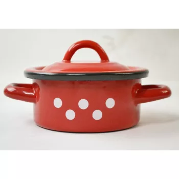 LÁBAS PIROS ZOMÁNC PÖTTYÖS 0,5L