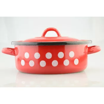 LÁBAS PIROS ZOMÁNC PÖTTYÖS 1L