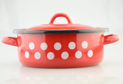 LÁBAS PIROS ZOMÁNC PÖTTYÖS 1L