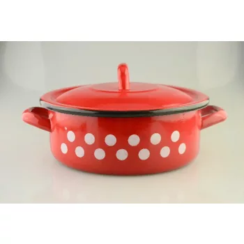 LÁBAS PIROS ZOMÁNC PÖTTYÖS 2,5L