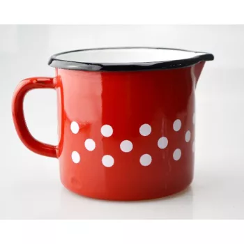 KIÖNTŐ PIROS ZOMÁNC PÖTTYÖS 0,6L