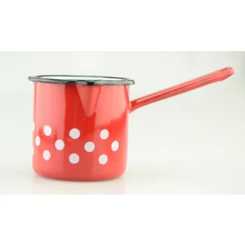 KÁVÉKIÖNTŐ PIROS ZOMÁNC PÖTTYÖS MÉRCÉS 0,4L