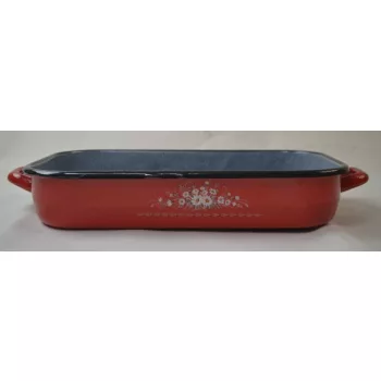   TEPSI MÁRVÁNYOZOTT ZOMÁNC PIROS FÜLLEL M: 6,7CM SZ:18,5 CM H:28CM