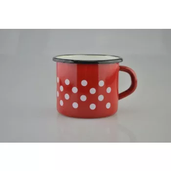 BÖGRE PIROS ZOMÁNC FEHÉR PÖTTYÖS 0,5L