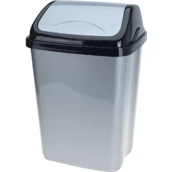 SZEMETES BILLENŐS FEDŐVEL 16L SZÜRKE/FEKETE