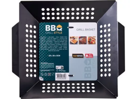 BBQ GRILLKOSÁR 29,8X26,3X5CM FEKETE