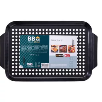 BBQ GRILLTÁLCA 38X24X2,5CM FEKETE