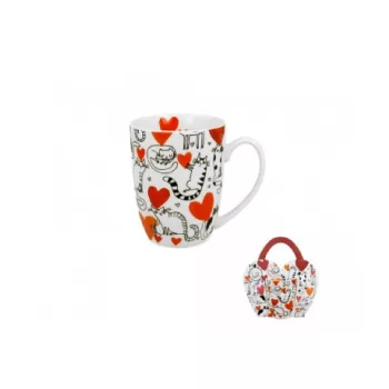 BÖGRE PORC. 360ML 'CAT'S WORLD' HEARTS